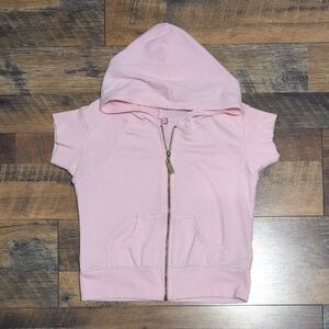 Deb Light Pink Zip-Up Hoodie Baby Tee Shirt